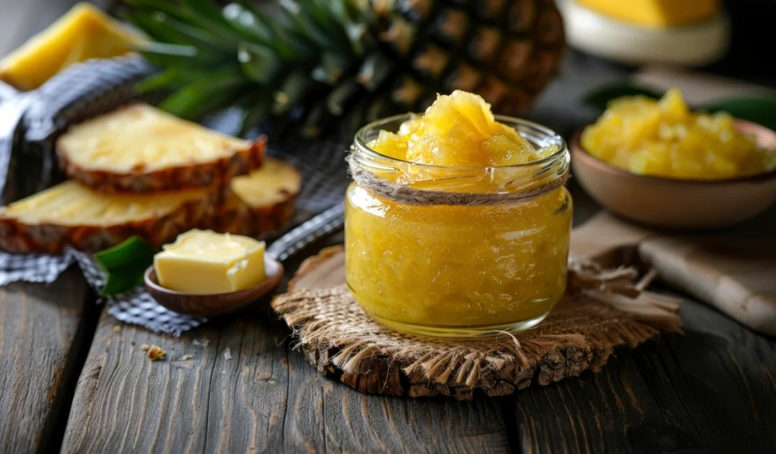 Pure ghee in a glass container