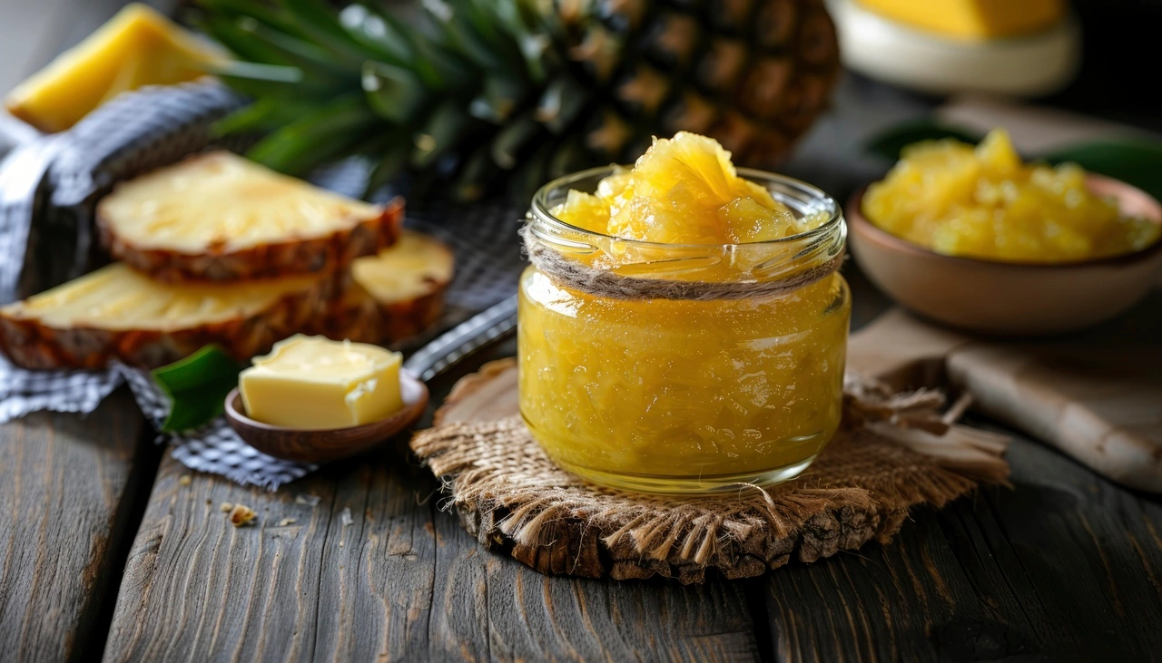 Pure ghee in a glass container