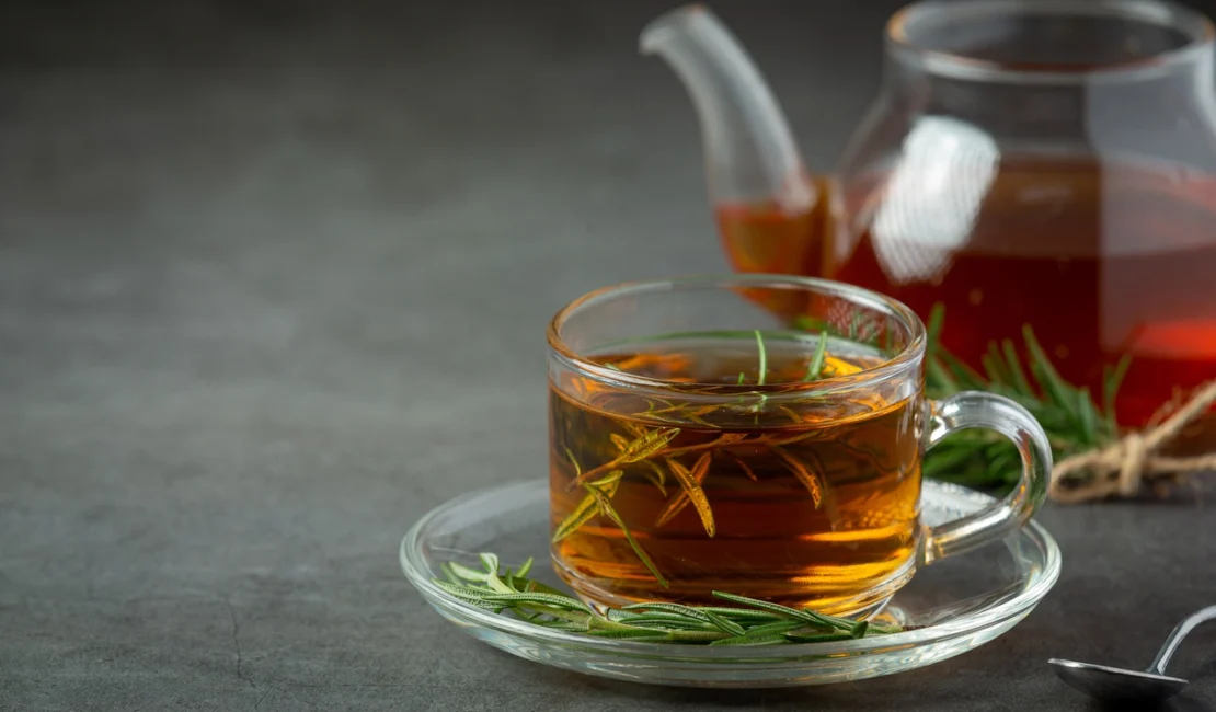 Rosemary tea in a cup